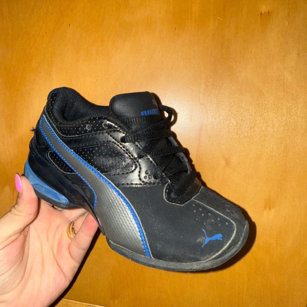 Puma Kids Sneakers in Black with Blue Accents